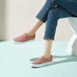 Women's Slip-On Canvas Sneakers in Suede Pink