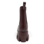 Amoji Waterproof Platform Chelsea Rain Boots - Brown