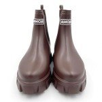 Amoji Waterproof Platform Chelsea Rain Boots - Brown