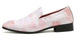Colorful Embroidered Pink Men's Penny Loafers