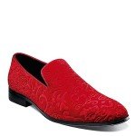 Stacy Adams Red Velour Slip-On Loafers for Men