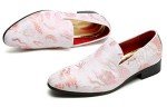 Colorful Embroidered Pink Men's Penny Loafers