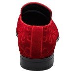 Stacy Adams Red Velour Slip-On Loafers for Men