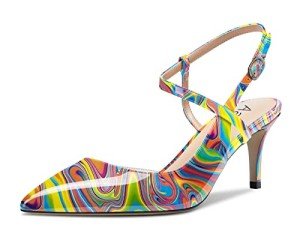 Colorful Women's Slingback Mid Heel Dress Pumps