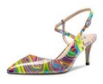 Colorful Women's Slingback Mid Heel Dress Pumps
