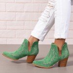 Colorful Embroidered Cowboy Boots for Women