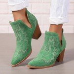 Colorful Embroidered Cowboy Boots for Women