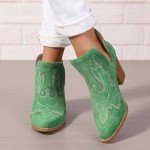 Colorful Embroidered Cowboy Boots for Women