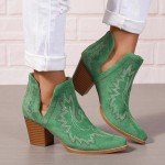 Colorful Embroidered Cowboy Boots for Women