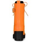 Allegra K Orange Zip Platform Chunky Heel Boots