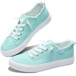 Light Green Slip-On Canvas Sneakers for Women