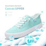 Light Green Slip-On Canvas Sneakers for Women