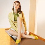 Colorful Women’s Pointed Toe Ballet Flats - Yellow