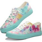Rainbow Tie Dye Slip-On Sneakers for Women