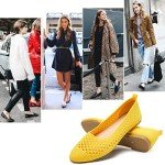 Colorful Women’s Pointed Toe Ballet Flats - Yellow