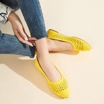 Colorful Women’s Pointed Toe Ballet Flats - Yellow