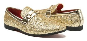 Men's Metallic Glitter Slip-On Wedding Loafers
