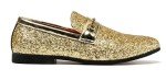 Men's Metallic Glitter Slip-On Wedding Loafers