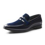 Blue Velvet Tuxedo Slip-On Loafers for Men
