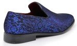 Men's Blue Floral Satin Slip-On Dress Loafers