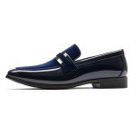 Blue Velvet Tuxedo Slip-On Loafers for Men