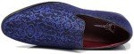 Men's Blue Floral Satin Slip-On Dress Loafers