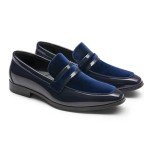 Blue Velvet Tuxedo Slip-On Loafers for Men