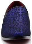 Men's Blue Floral Satin Slip-On Dress Loafers