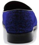 Men's Blue Floral Satin Slip-On Dress Loafers