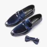 Blue Velvet Tuxedo Slip-On Loafers for Men