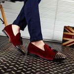 Colorful Men’s Casual Penny Loafers in Red