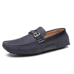 Colorful Men's Blue Casual Leather Loafers