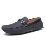 Colorful Men's Blue Casual Leather Loafers