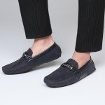 Colorful Men's Blue Casual Leather Loafers