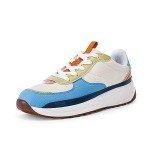 Colorful Women's Lace-Up Platform Sneakers - Blue Size 8