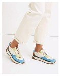 Colorful Women's Lace-Up Platform Sneakers - Blue Size 8