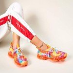 Colorful Women’s Air Cushion Fashion Sneakers - Multi