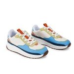 Colorful Women's Lace-Up Platform Sneakers - Blue Size 8