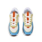 Colorful Women's Lace-Up Platform Sneakers - Blue Size 8