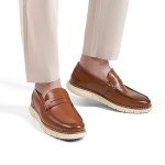 Colorful Men's Casual Penny Loafers in Brown 10.5