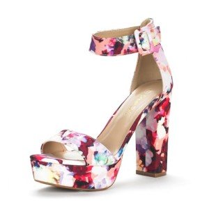 Colorful Floral High Heel Platform Sandals for Women