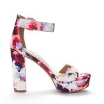Colorful Floral High Heel Platform Sandals for Women