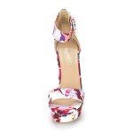 Colorful Floral High Heel Platform Sandals for Women