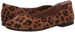 Brown Leopard Pointed-Toe Ballet Flats for Women