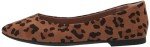 Brown Leopard Pointed-Toe Ballet Flats for Women