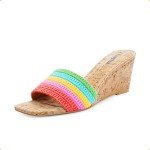 Colorful Rainbow Wedge Sandals for Women