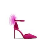 Hot Pink Strappy High Heel Ankle Strap Pumps