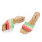 Colorful Rainbow Wedge Sandals for Women