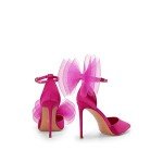 Hot Pink Strappy High Heel Ankle Strap Pumps