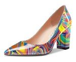 Colorful Mid Heel Pointed Toe Pumps for Women